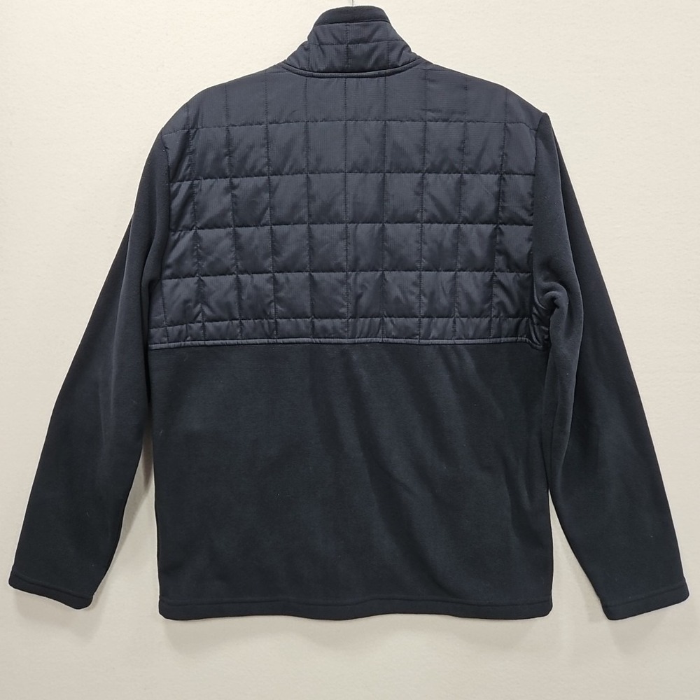 Free Country Jacket‎ Mens M Dark Navy Knit Fleece Overlay Full Zip Quilted - Picture 2 of 9